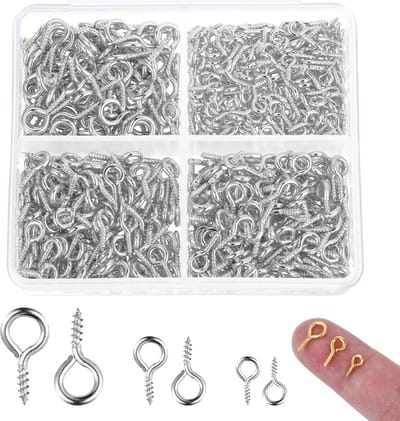 600x Oogschroeven RVS Schroefhaken Klein voor Fotolijsten, Knippen en DIY Projecten