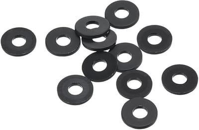 Nylon Platte Sluitringen M3 - 12 Stuks - 3mm Binnendiameter - Zwarte Isolatie en Afdichting
