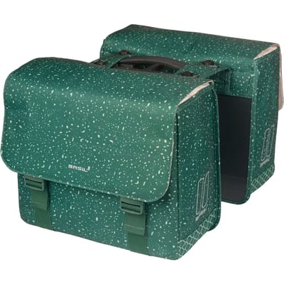 Basil Flair - Dubbele fietstas MIK - 35L - Groen - Waterafstotend - Reflectiedetails