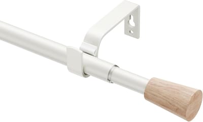 Gordijnroede uitschuifbaar - Decoratieve roede - Woonkamer decoratie - Uniek design eindstuk - 76-350 cm - Wit