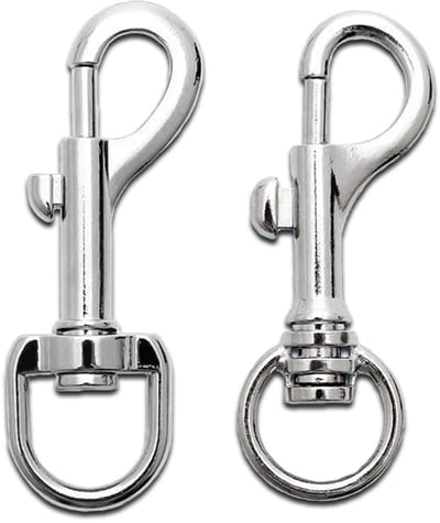 Dailygoods- Karabijnhaak met draaischarnier - Roestvrij Staal - Hondenriem/Sleutelhanger - Set van 2 - Duurzaam - 72 mm lengte - Haak