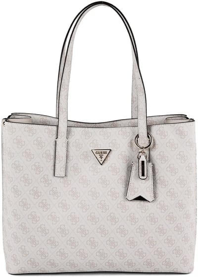 GUESS schoudertas Meridian II Girlfriend Tote Bag Bone Logo crème