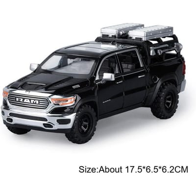 1:32 Ram Mammoth Pick-up Model Speelgoedauto Voorwielbesturing Legering Carrosserie Gesimuleerde Off-Road Vrachtwagen Modellen Speelgoed Geluid Licht Cadeaus