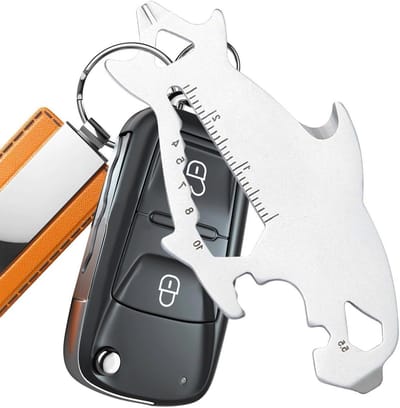 Sleutelhanger gereedschap - Compact multitool - Dagelijks gebruik - 13 functies in 1 - Creditcard formaat - Zilverkleurig