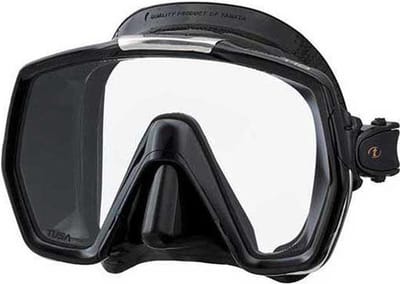 TUSA Freedom HD M1001QB – Premium snorkelmasker & duikbril van hypoallergeen siliconen met breed panoramisch zicht en één venster – Zwart/Zwart – M1001QB BK