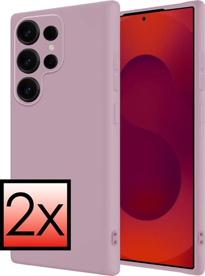 Hoesje - 2 Stuks - Geschikt voor Samsung Galaxy S25 Ultra - Sterk & Shockproof - Case Siliconen - Back Cover - Telefoon Hoes - Lila