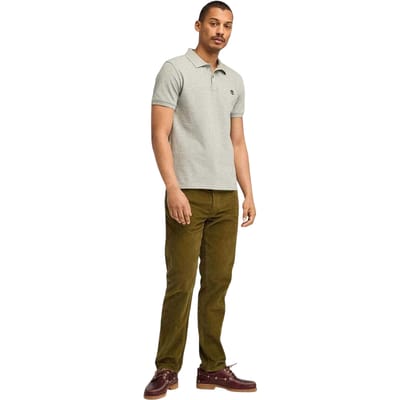 Timberland Heren Oyster River Logo Katoenen Poloshirt (Grijs)