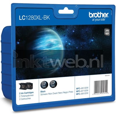 Brother LC-1280XLBK twinpack zwart (Origineel XXL)