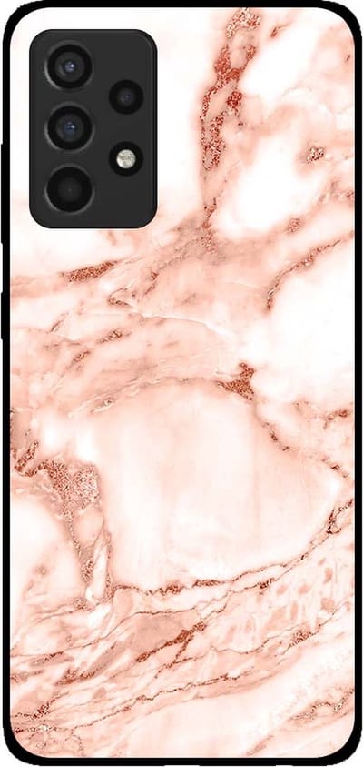 Smartphonica Telefoonhoesje voor Samsung Galaxy A52 marmer look - backcover marmer hoesje - Wit Rosé Goud geschikt voor Samsung Galaxy A52