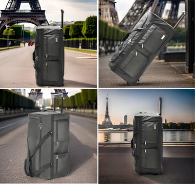 Traveleo babij reistrolley -82cm - opvouwbaar - reistas met 3 Wielen - 120L ideale trolley voor reis en sport