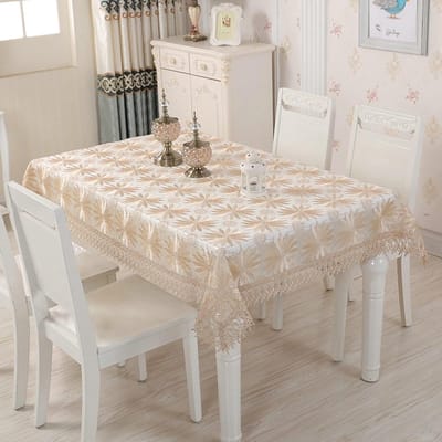 Stoffen Tafelkleed - Tafeldecoratie - Bescherming Tafel - Waterdicht Slijtvast - 130x130cm - Goud