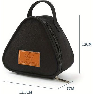 Mini Driehoekige Isolatietas Aluminiumfolie Thermische Koeltas Lunch Tote Rijstbaltas Lunchbox Bento Lunch Draagtassen zwart
