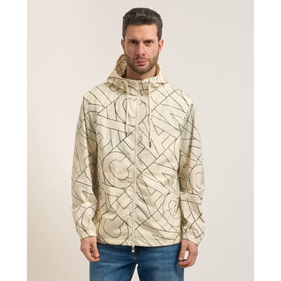 Armani Exchange Jas Met Diagonaal Logo, Beige