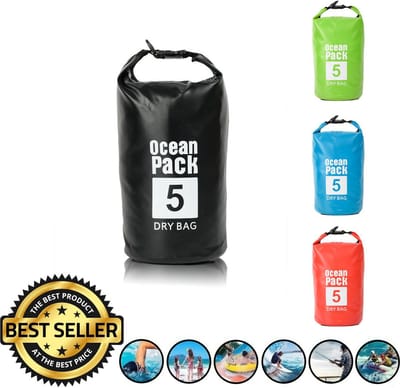 Waterdichte Tas - Dry bag - 5L - Ocean Pack - Dry Sack - Survival Outdoor Rugzak - Drybags - Boottas - Zeiltas - Zwart