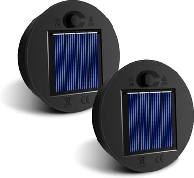 SnelShoppen - 2 Stuks 7cm Solar Lamp Vervangende Top, Warm Witte LED Solar Panel Lantaarn Deksel, IP65 Waterdicht, Voor Tuin, Camping en Buitengebruik