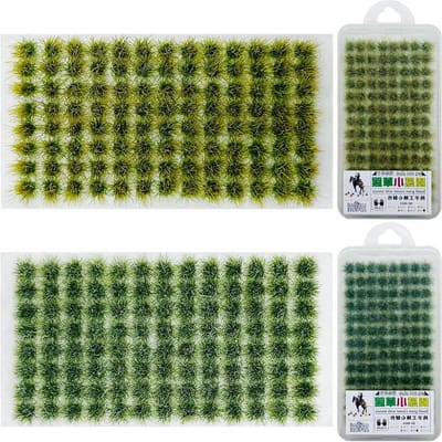 208PCS Statische Gras Tuft voor Modelbouw - Kunstgras Planten voor Spoorweg Landschap, DIY Architectuur en Model Trein Decoratie