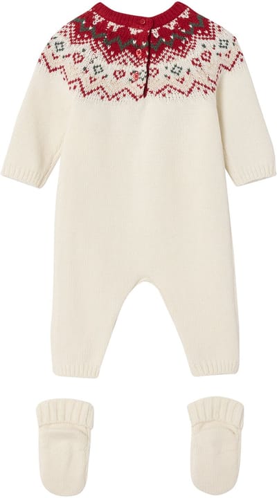 Vertbaudet 2-delige babyset met tricot babypakje + sokken in thema Kerst