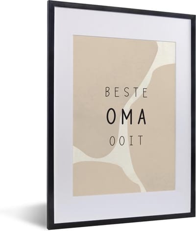 Fotolijst inclusief poster - Posterlijst 30x40 cm - Posters - Spreuken - Beste oma ooit - Quotes - Oma - Foto in lijst decoratie - Cadeau voor moeder - Moederdag cadeautje