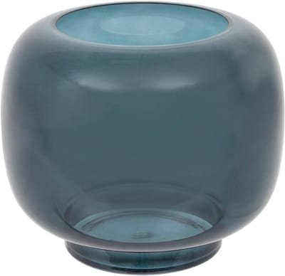 Theelichthouder be Vintage glas h20cm eendenblauw - Atmosphera interieurontwerper