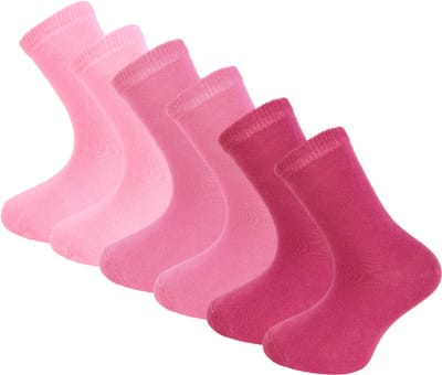 6 paar Meisjessokken - Katoen - SQOTTON® - Roze-Mix - Maat 27-30