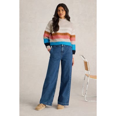 White Stuff Shelly Col Block Jumper Natural Multi Size: 18 | Knitted Sweaters Outlet | Dames |