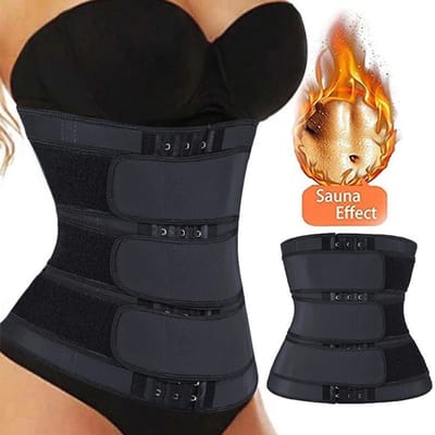 Shapewear - Zweetafslankende tailleriem - Fitness lendensteun - Tailleriem - Buikcorrigerende shapewear na de bevalling - Figuurriem - Buikriem - Zwart - Maat S