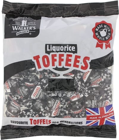 Walkers Liquorice toffees - Zak 750 gram