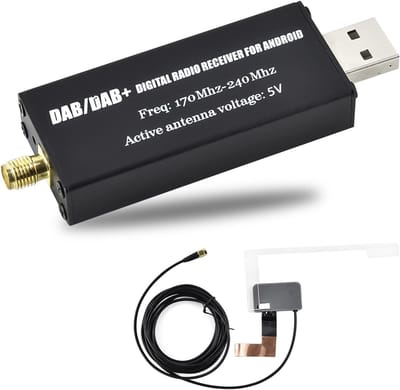 Digitale Radio Ontvanger - DAB+ Dongle - Auto Muziek Streamen - USB Aansluiting - Compact Formaat - Zwart