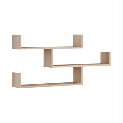 Bratex Trio 003 - Wandplank - 119 cm breed - Sonoma Eiken - 3 Niveaus - Modern Design
