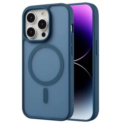 imoshion Hoesje - Geschikt voor iPhone 14 Pro - Color Guard Backcover geschikt voor MagSafe - Donkerblauw
