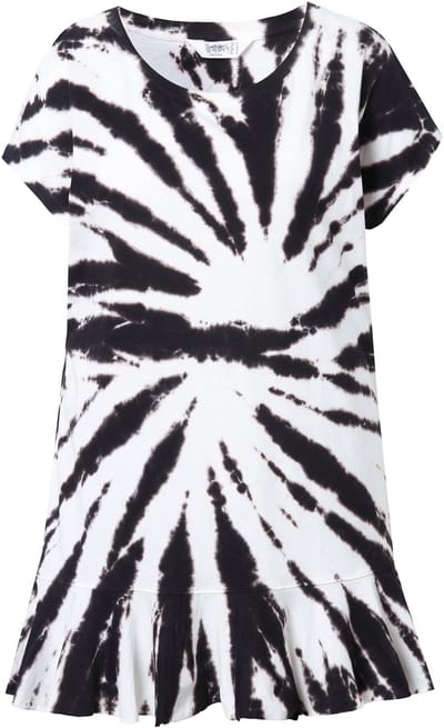 Angel of Style - Dames - T-shirt oversized batikprint ronde hals - Zwart - Maat 44