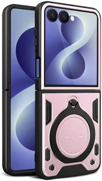 Hoesje geschikt voor Samsung Galaxy Z Flip 8 - Techsuit CamGuard Pro Back Cover - Roségoud