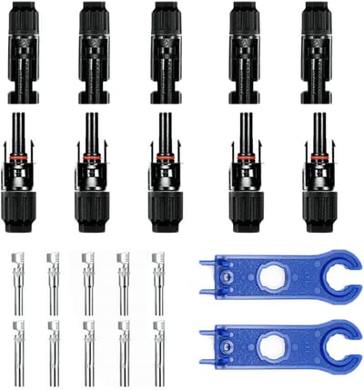 Zonnepaneel Kabel Connectoren - PV Connectoren MC4 Connectoren - Energie Opwekken - IP67 Waterdicht - 5 Paar - Zwart