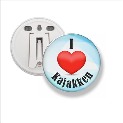 Button Met Clip 58 MM - I Love Kajakken