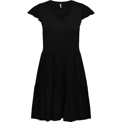 ONLY ONLMAY CAP SLEEVES FRILL DRESS NOOS Dames Jurk - Maat S