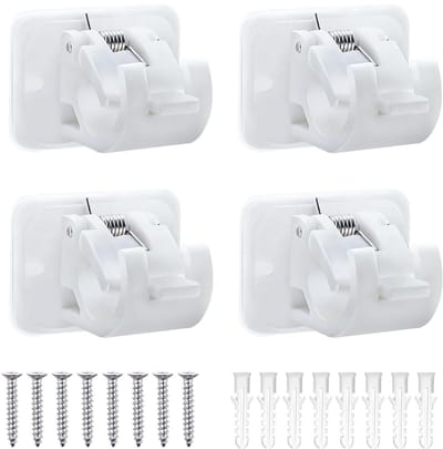 Dailygoods- Houders Zelfklevend - Gordijnhouders - Kleefhaken - Gordijnroede - Wandhaken - 4 Stuks Kunststof - Gordijnhaak