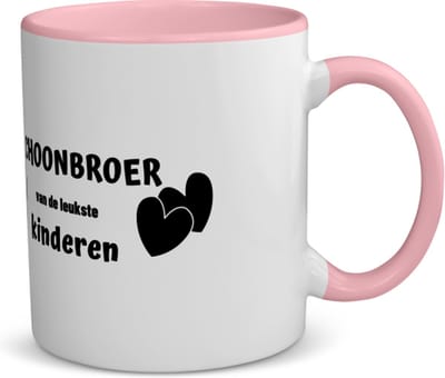 Akyol - schoonbroer van de leukste kinderen koffiemok - theemok - roze - Broer - de leukste schoonbroer - verjaardag - cadeautje voor broer - kado - geschenk - 350 ML inhoud