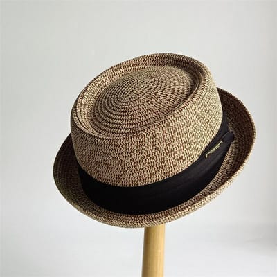 Chapeau de Paille Homme 57,5 cm Trilby Britannique Vintage Fedora en Paille Respirant Chapeau de Soleil de Plage Chapeau Panama en Paille Tressé à la Main Casquette de Voyage Cubaine 57.5cm brown