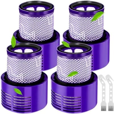4 Stuks Vervangingsfilters geschikt voor V10 SV12 Stofzuigers, Wasbare en Herbruikbare Filters voor Cyclone V10 Serie