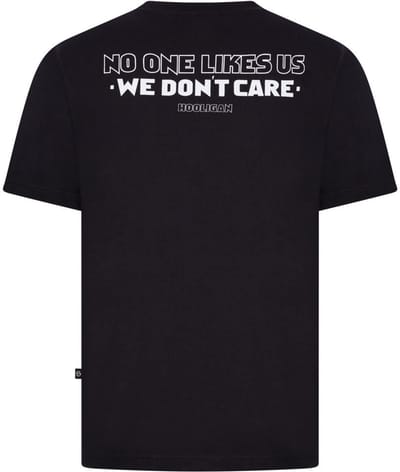 Hooligan Streetwear T-shirt We Don't Care Zwart - Maat: S