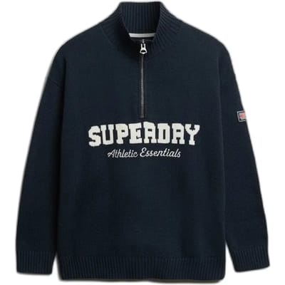 Superdry - Slouchy Graphic Trui Met Halve Rits - Dames - Sweaters