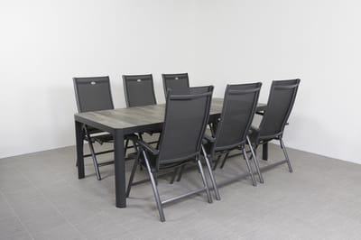 Hartman Salvatore/Queens 220x100 cm. verstelbare 6-persoons tuinset