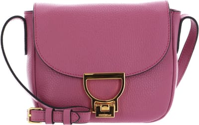 COCCINELLE Leren Schoudertas Arlettis Handbag Grained Leather Pulp Pink Paars