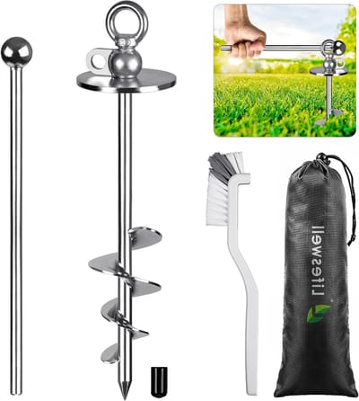 Robuuste Honden Touwstang van 38 cm, 360° Draaibaar, Geen Verstrikking, Eenvoudig te Installeren voor Grote Honden tot 100 kg, Ideaal voor Tuin, Kamperen en Strandactiviteiten