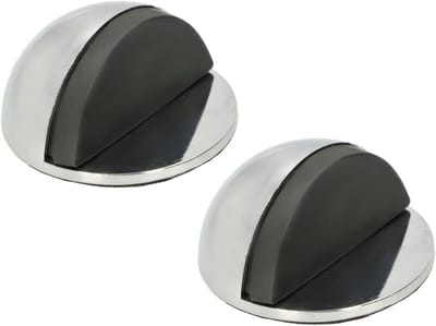 2x Deurstoppers met Rubber Buffer - Zelfklevend en Chromen Deurbuffer