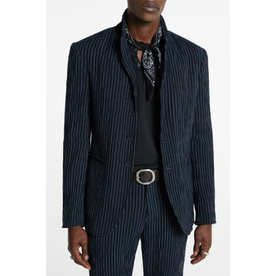 John Varvatos Slim Fit Convertible Peak Lapel Jacket Ink Blue Maat: 48 | Blazers Outlet | Heren | Blauw