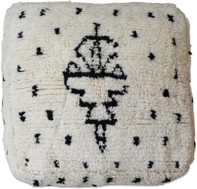 Poufs&Pillows - Vloerkussen Beni Ouarain - Stoffen poef 60x60x25cm - Fluffy poef - Hondenkussen - Gevuld geleverd