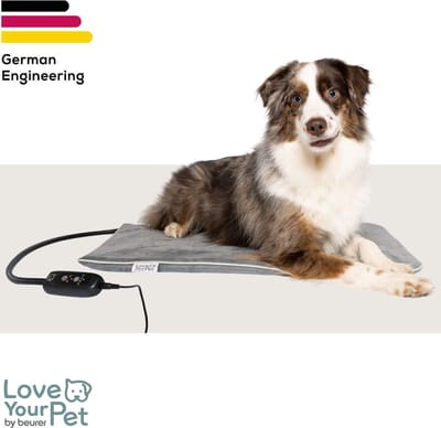 Beurer Sammy Elektrisch Warmtekussen voor Hond & Kat – Groot 65×50 cm – 2 Warmtestanden & Timer – Waterdicht (IPX7) – Wasbare Hoes – Bijtbescherming – 12V Veilig – 2 Jaar Garantie