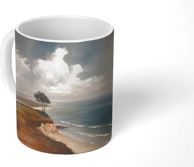 Mok - Koffiemok - Klif - Zee - Boom - Mokken - 350 ML - Beker - Koffiemokken - Theemok