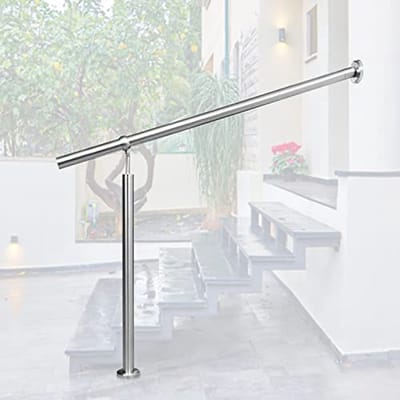 Ingangsleuning 80 cm - Roestvrij Stalen Trapleuning voor Binnen en Buiten - Instelbare Wandleuning met Bevestigingsmateriaal